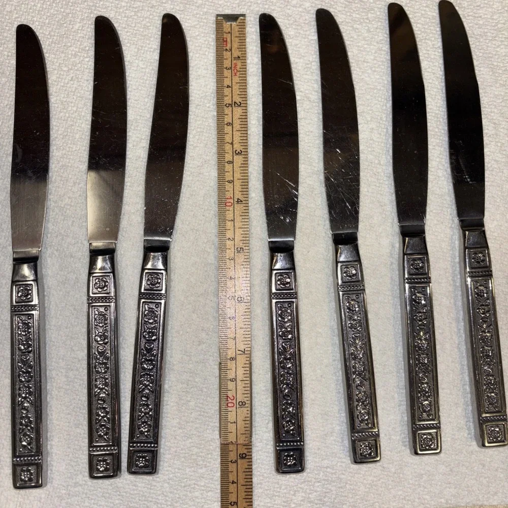 Vintage WM A Rogers Oneida Ltd Dominica Stainless Knives Flatware 8 Piece